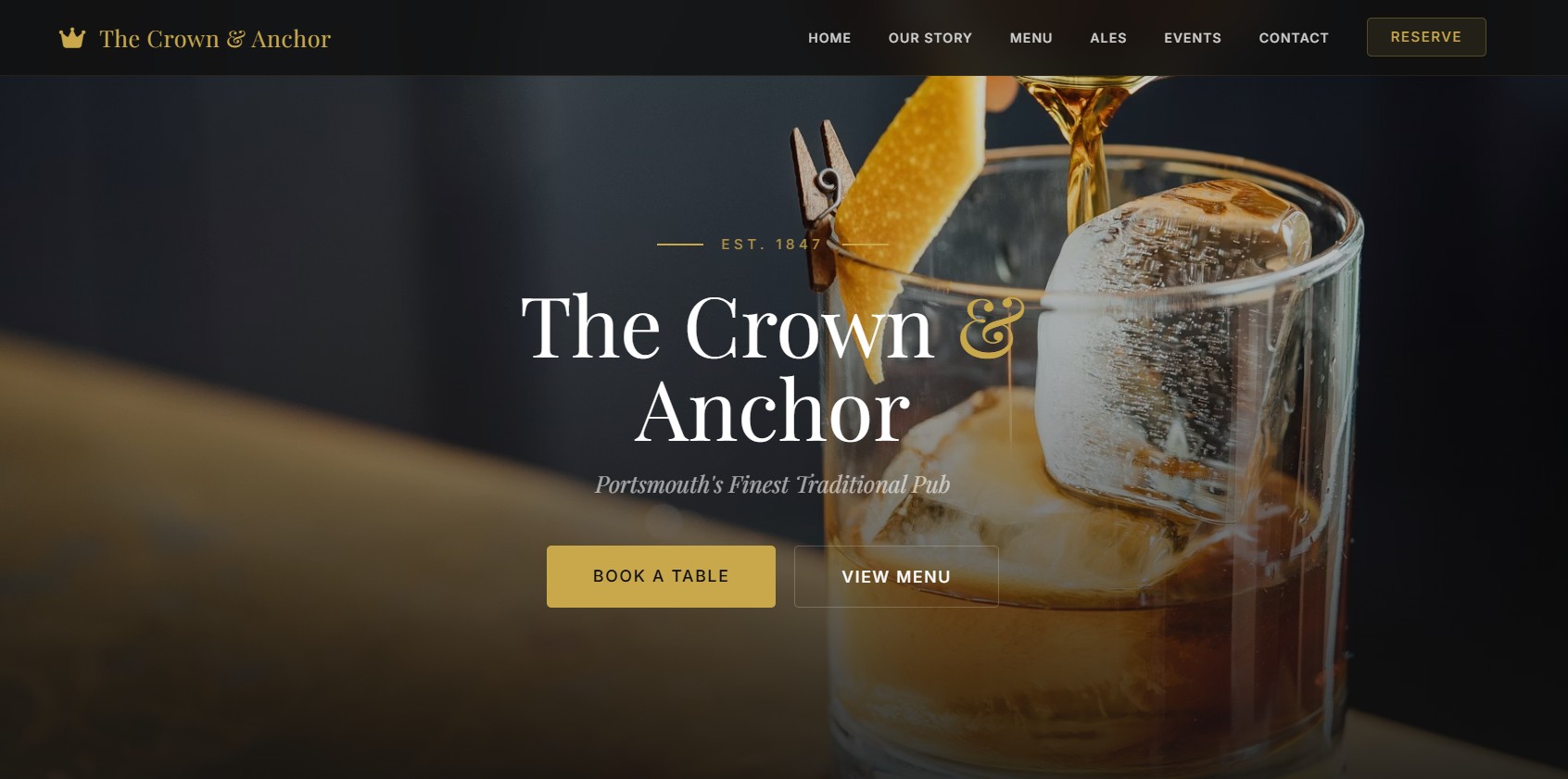 The Crown & Anchor website